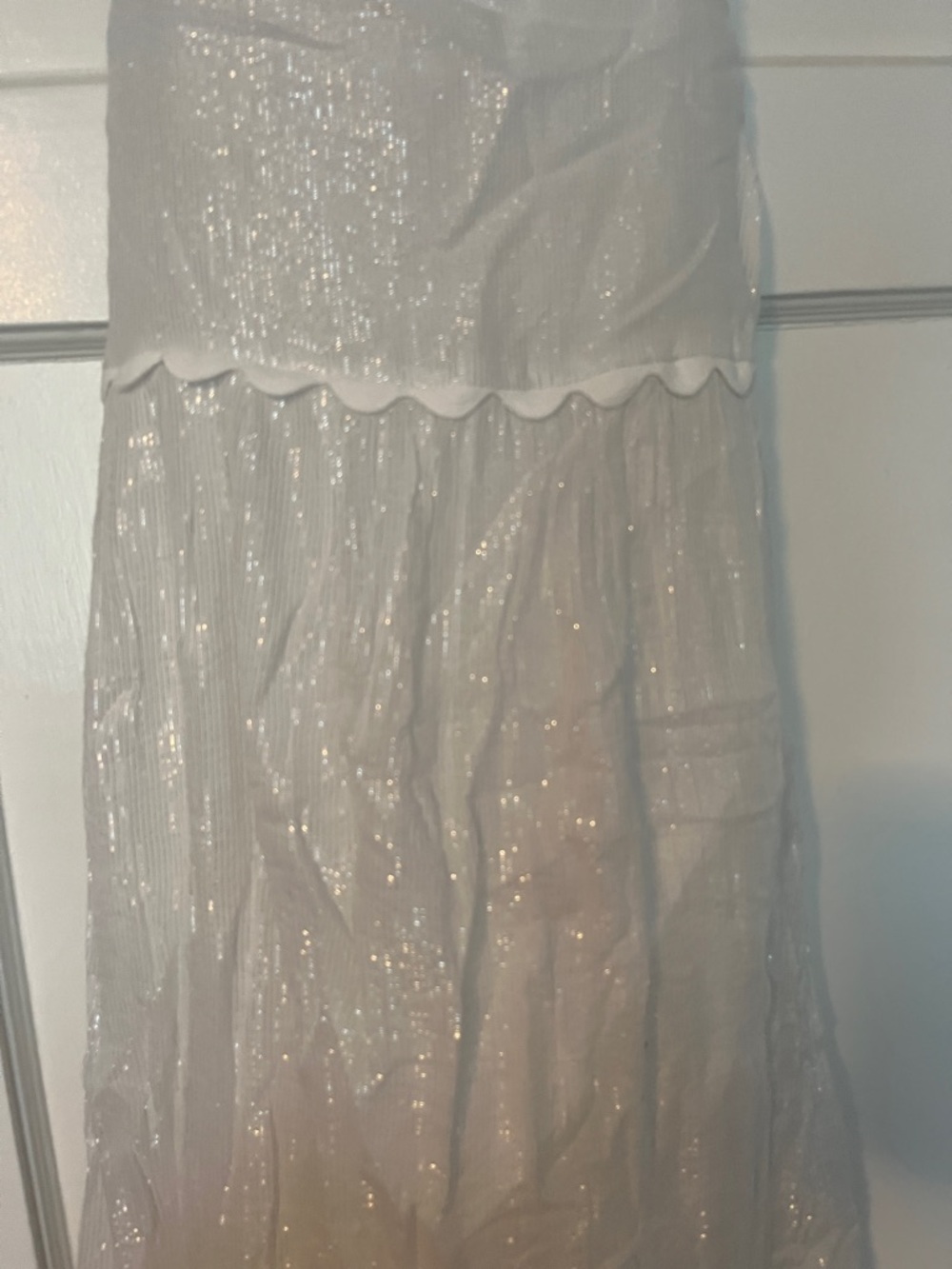PQ SWIM IVORY EMERY METALLIC RESORT COVERUP DRESS BACK TIE NWT SZ XS/S - Picture 4 of 7